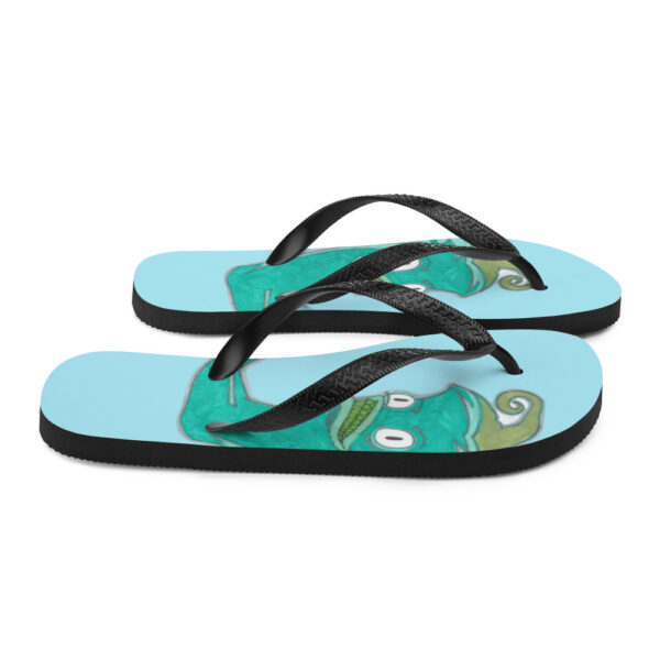 Flip flops blue in color right side view