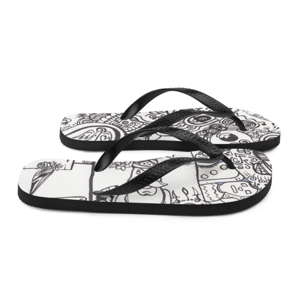 Flip flops white designs right side view